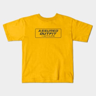 Assured Outfit by Activlife Wear Tagline Logo Sports Branding Kids T-Shirt